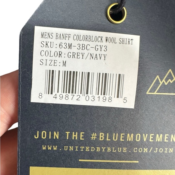 United By Blue BANFF Wool Blend Men’s Shirt Sz M Blue/Gray Color Block NWT Warm - Picture 6 of 16